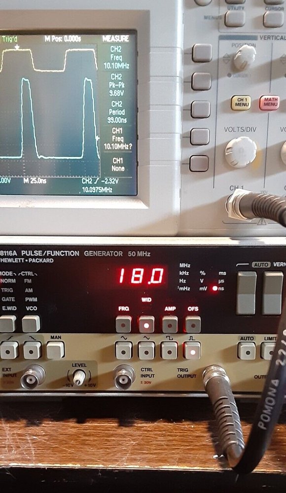 HP8116A 50MHz Pulse Function Generator WORKING 10V p-pk into 50 Ohm Progammable