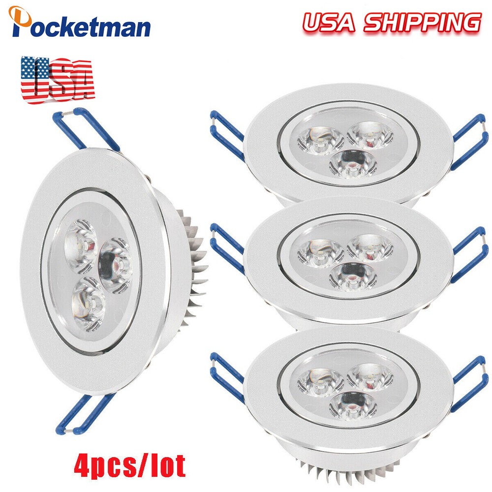 4pcs Dimmable 3w 5w Downlight LED Recessed Ceiling Light Panel Light 110V