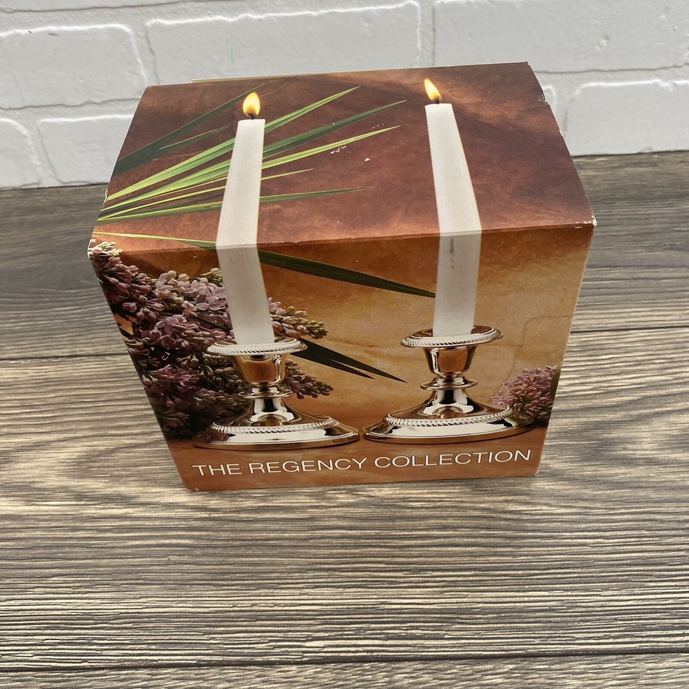 International Silverplate England REGENCY Console Tarnish Free Candle Holders