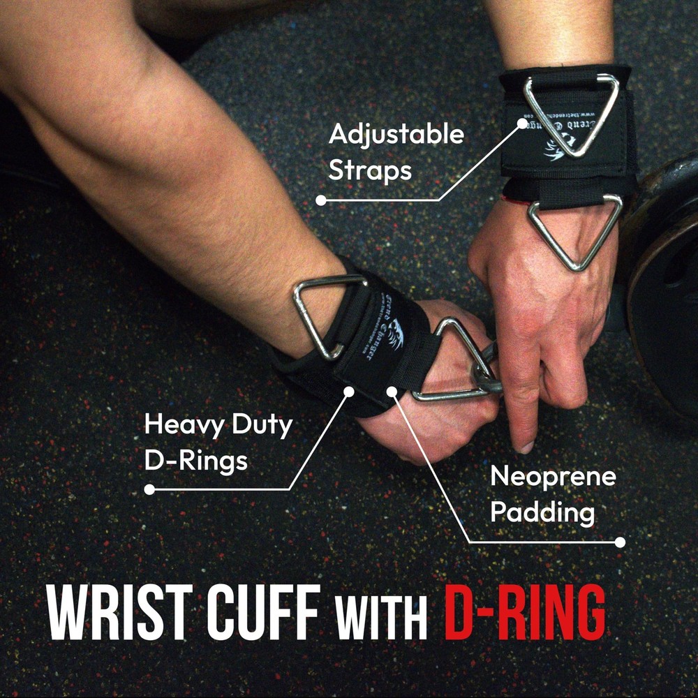 Wrist Cuffs Support - Cable Attachments For Gym Machine Workout Adjustable Wr...