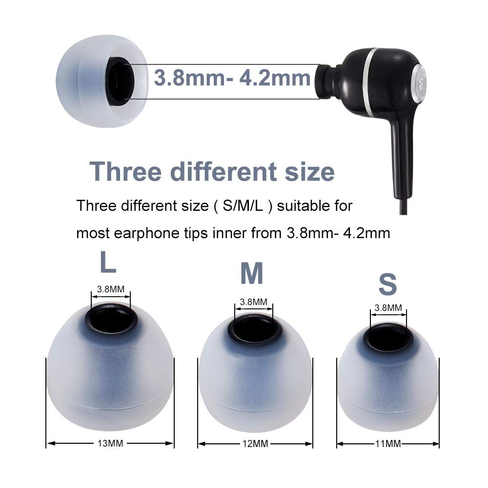 Earbud Tips Soft Silicone Earbuds Replacement Small/Medium/Large, color14
