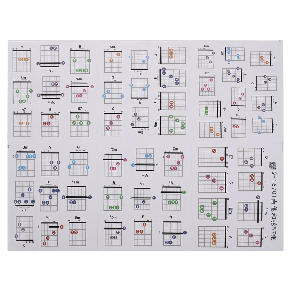 57 Pcs Guitar Chord Helper Chords Chart Beginner Learning Accessory