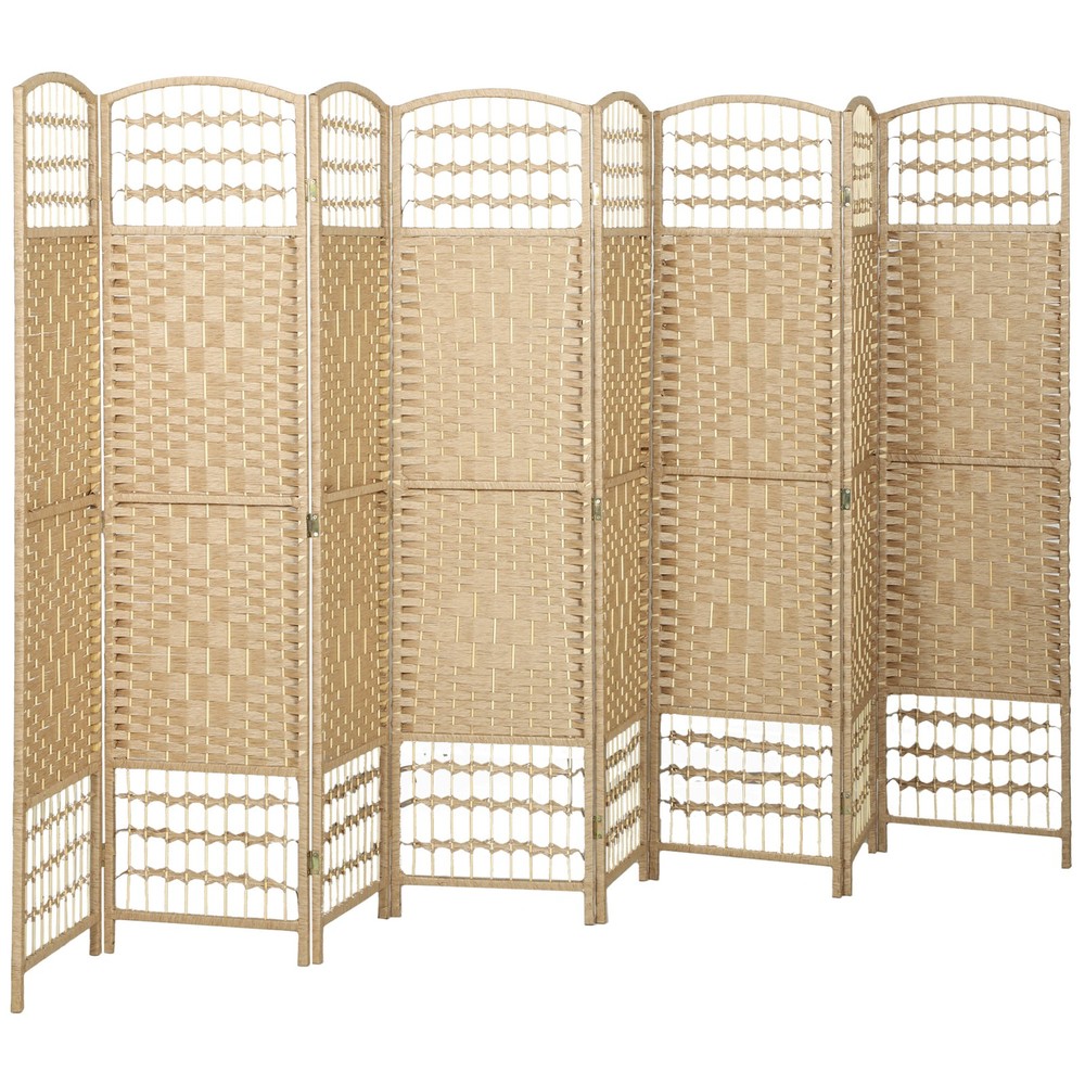 4 Panel Room Divider, Folding Screen, 5.6', Natural