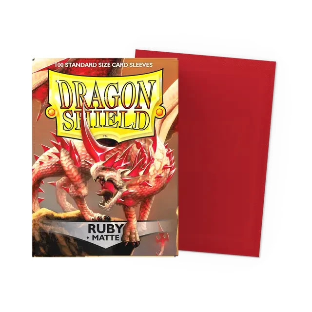 Dragon Shield Matte Ruby Sleeves 100ct - Standard Size - MTG Pokemon TCG