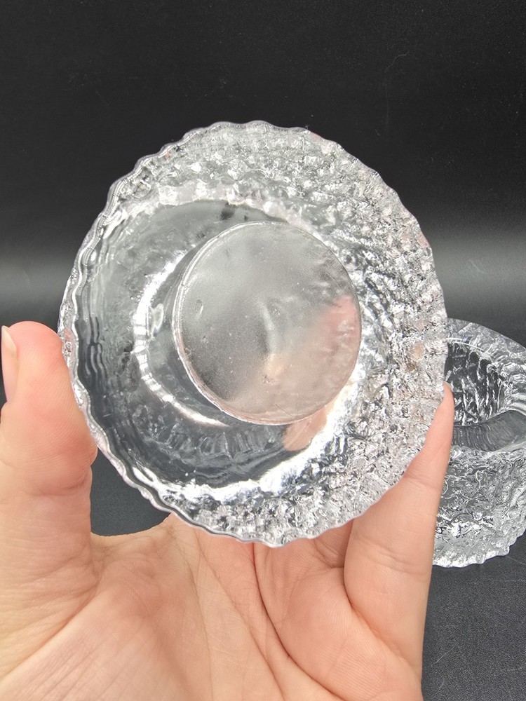 2 PC MCM Thick Ice Glacier Candle Holders