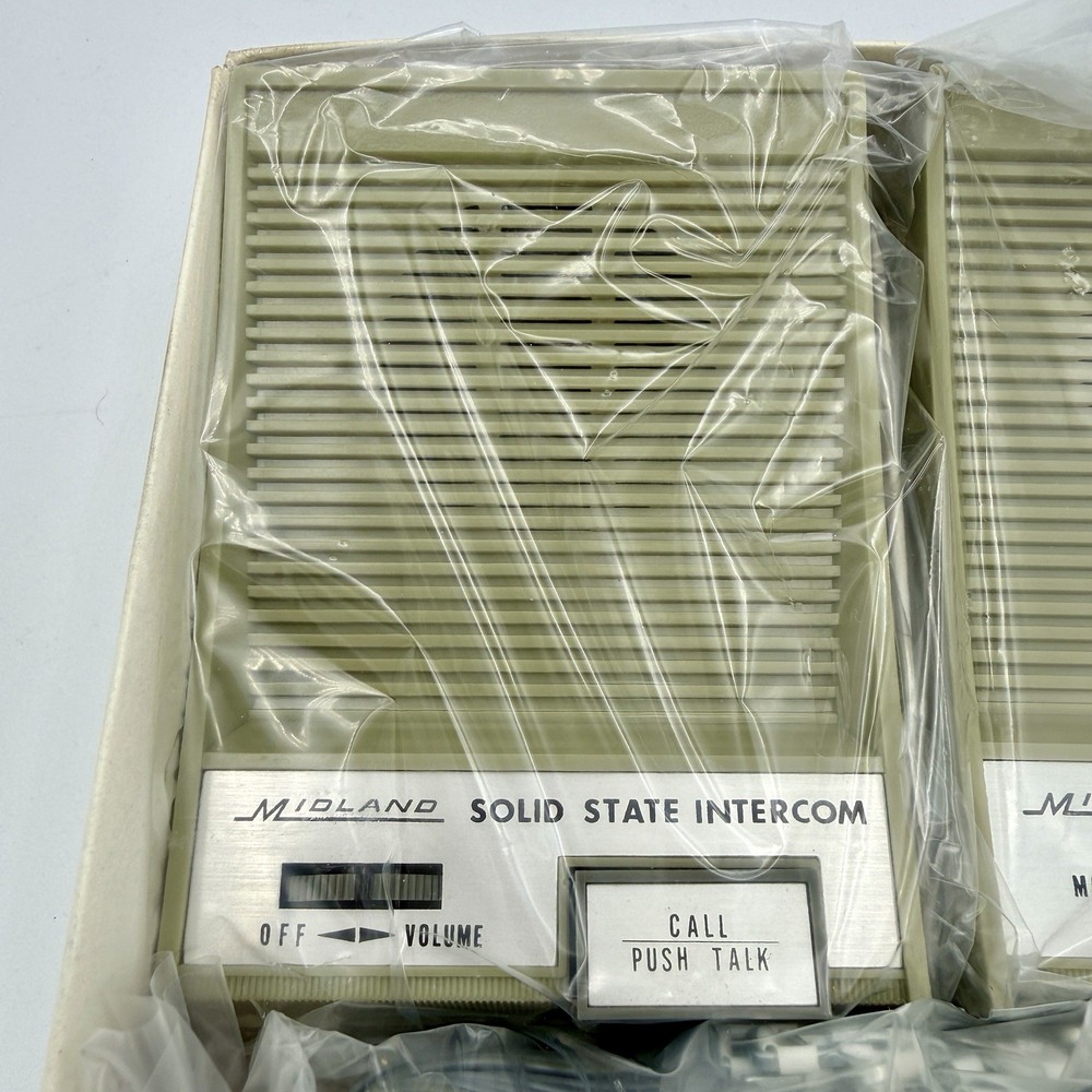 Vintage Midland Solid State Intercom 13-201B NOS Open Box 65ft Cord Retro