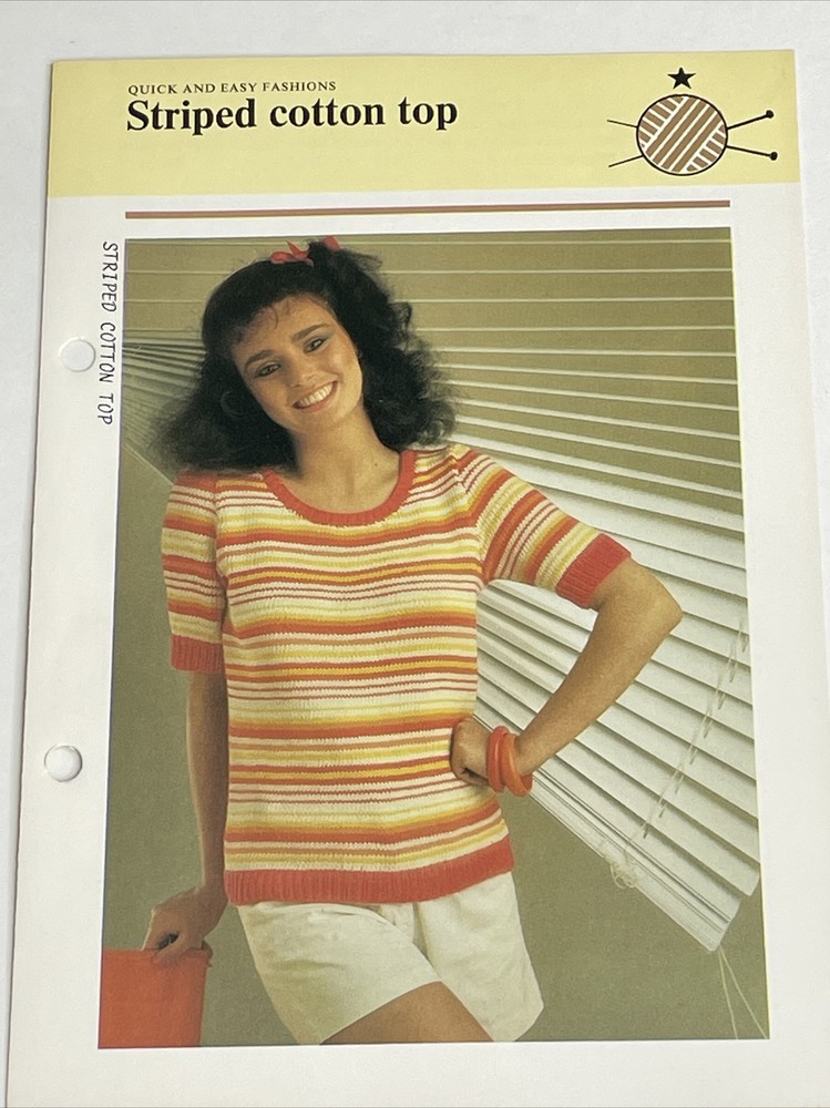 Striped Cotton Top Women's Knitting Pattern