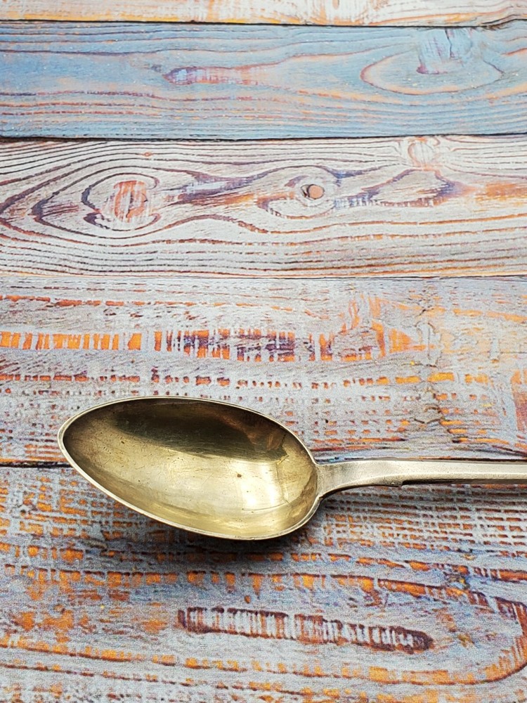 Russian Serving Spoon 84 Silver, Gold Highlights, Engraved