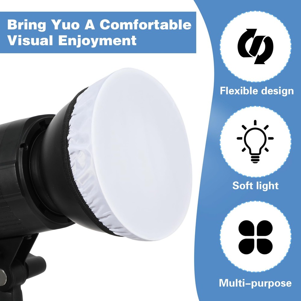 7-Inch Diffuser Light Socks for Studio Strobe Reflectors - 5 Pack