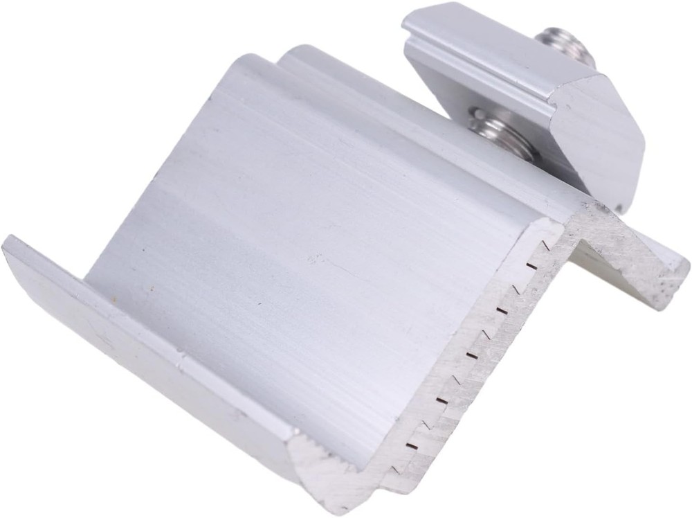 AIVWUMOT Adjustable Solar End Clamp T Shaped Panel Mount Bracket Silver