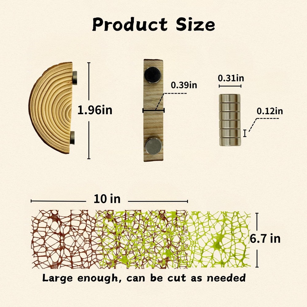 Multi-Functional Jumping Spider Habitat Décor Kit, Small, Brown, Light green