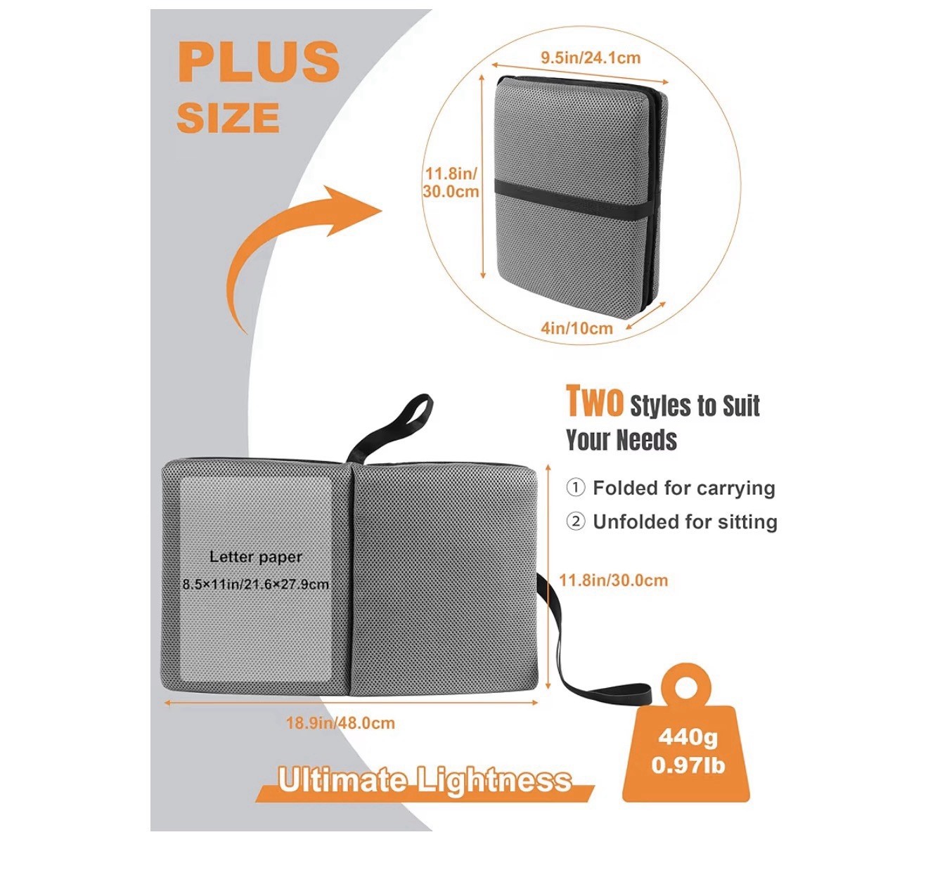 Portable Airplane Seat Cushion Foldable Travel Pad for Flights Office Camping