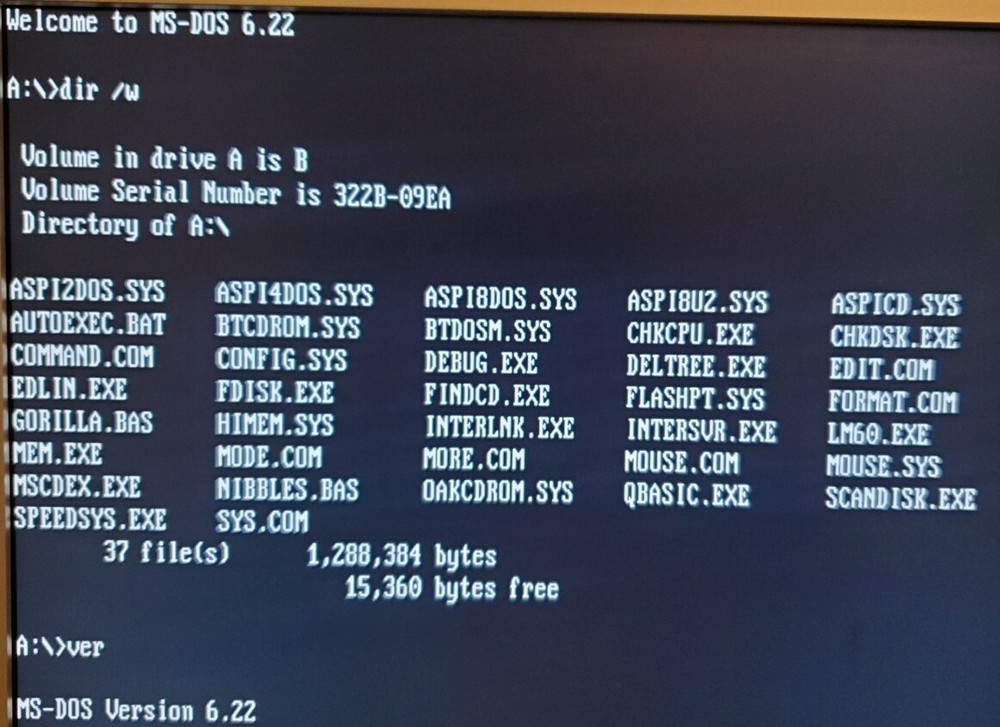 MS-DOS 6.22 Boot Disk - 1.44MB 3.5" - IBM PC Floppy Diskette Microsoft DOS