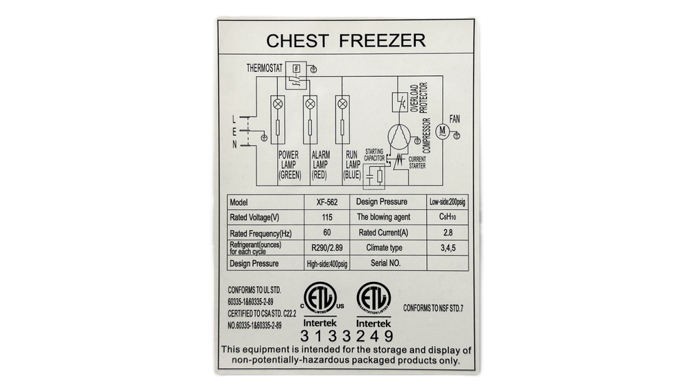 65" Commercial Solid Top Chest Freezer Single Door 18 Cu. Ft.