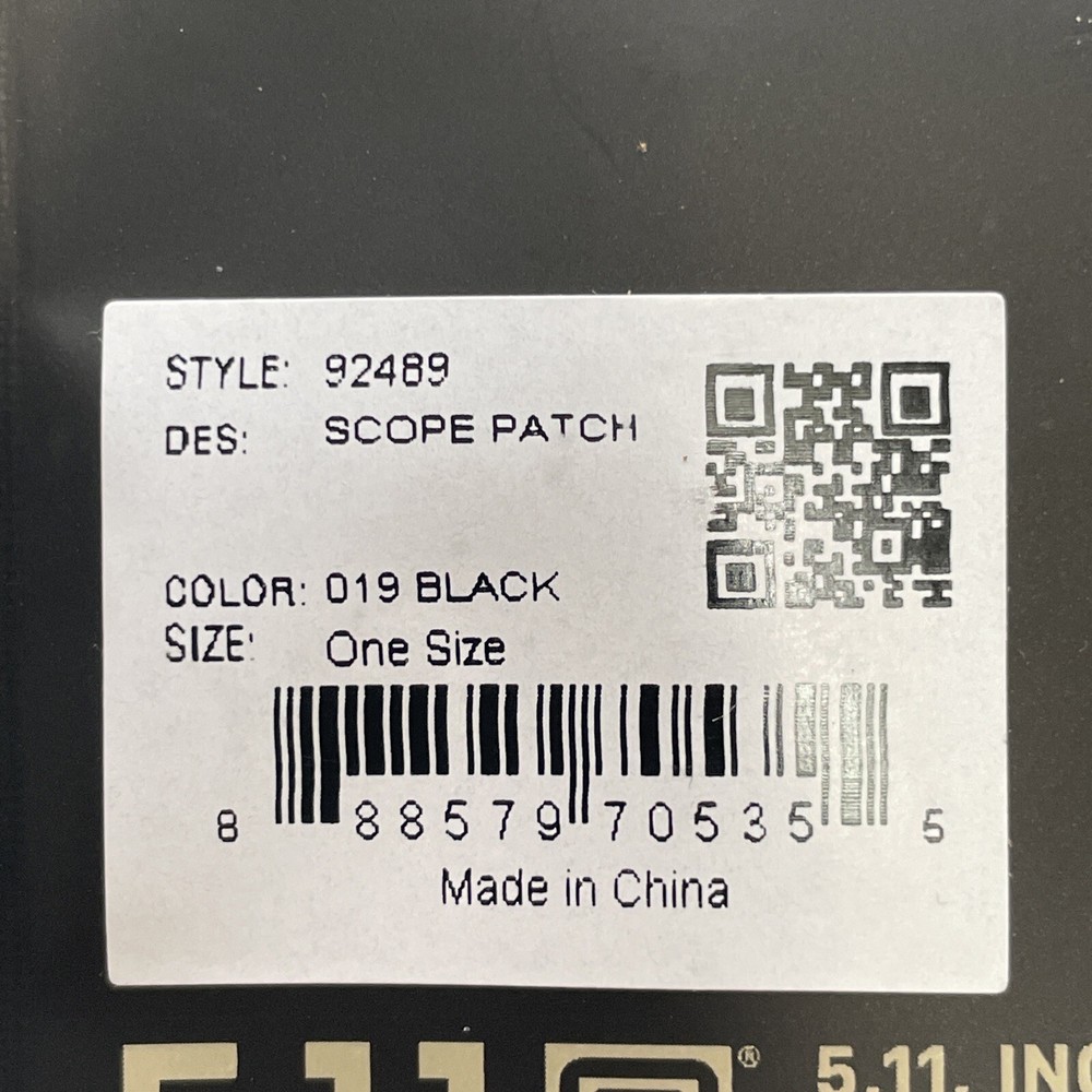 *BRAND NEW* 5.11 TACTICAL SCOPE PATCH HOOK BACKING
