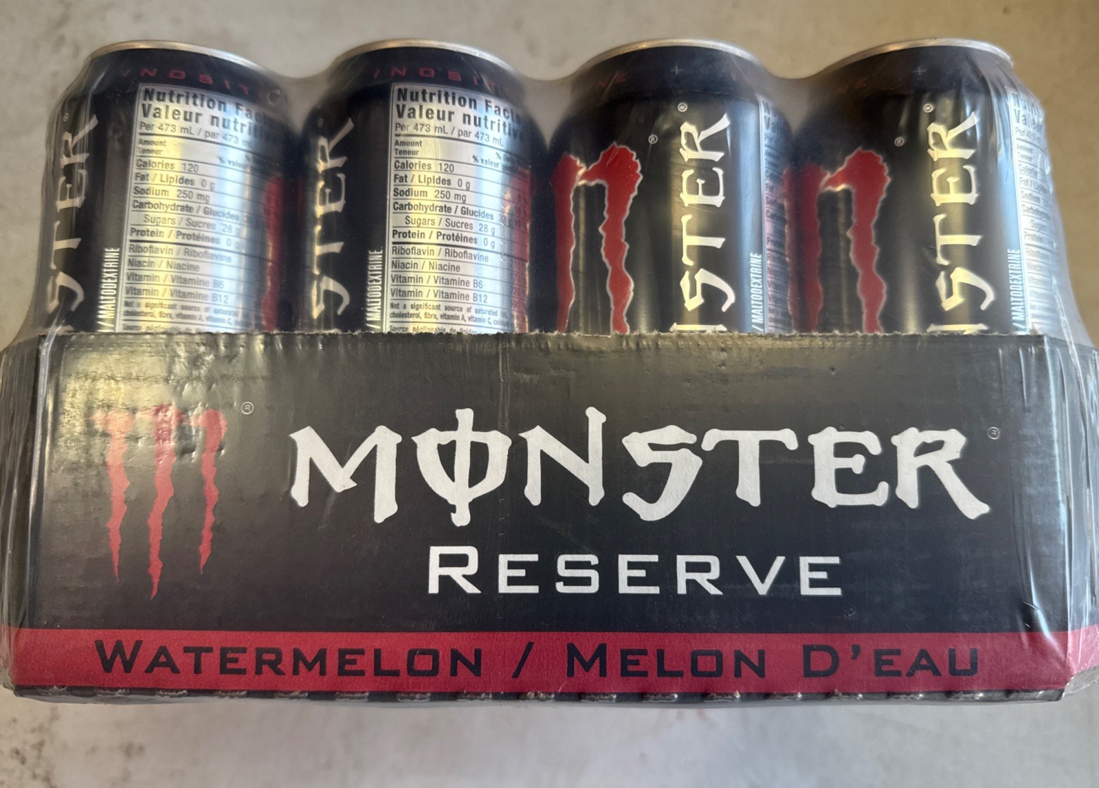 MONSTER ENERGY RESERVE WATERMELON FLAVORED DRINK 12 FULL 16 FLOZ (473mL) CAN