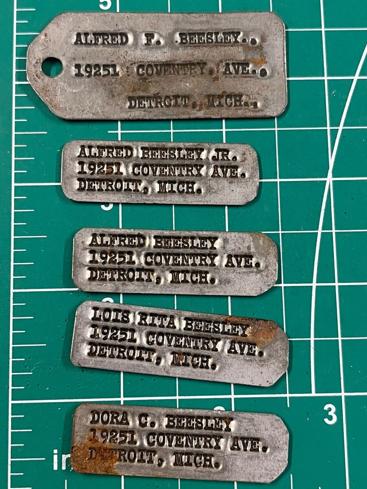 WWII Dog Tag Style Stamped Tags Civil Defense?