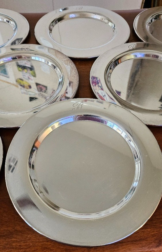 Vintage silver-plated bread plates