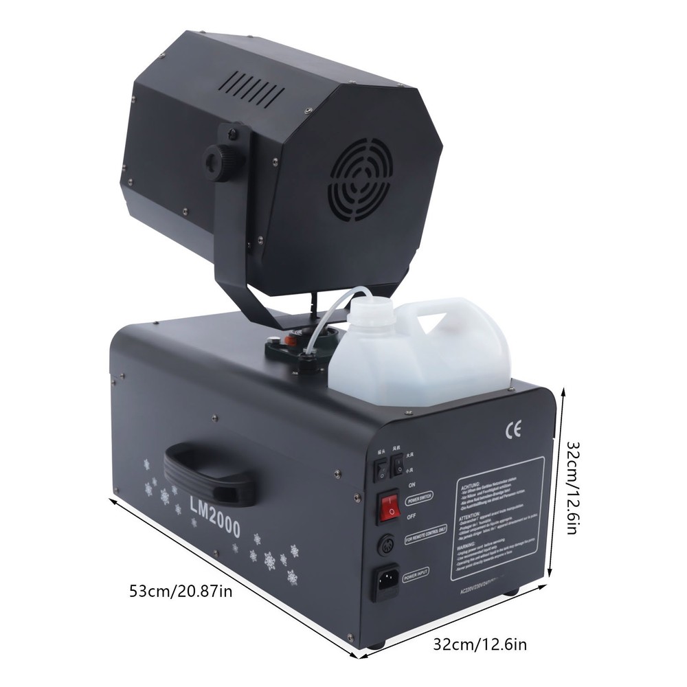 Snowflake Effect Machine 2000W Stage Snow Flake Maker 90° Rotatable w/Remote