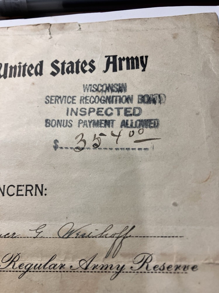 1920 U.S. Army Honorable Discharge infantry sargent