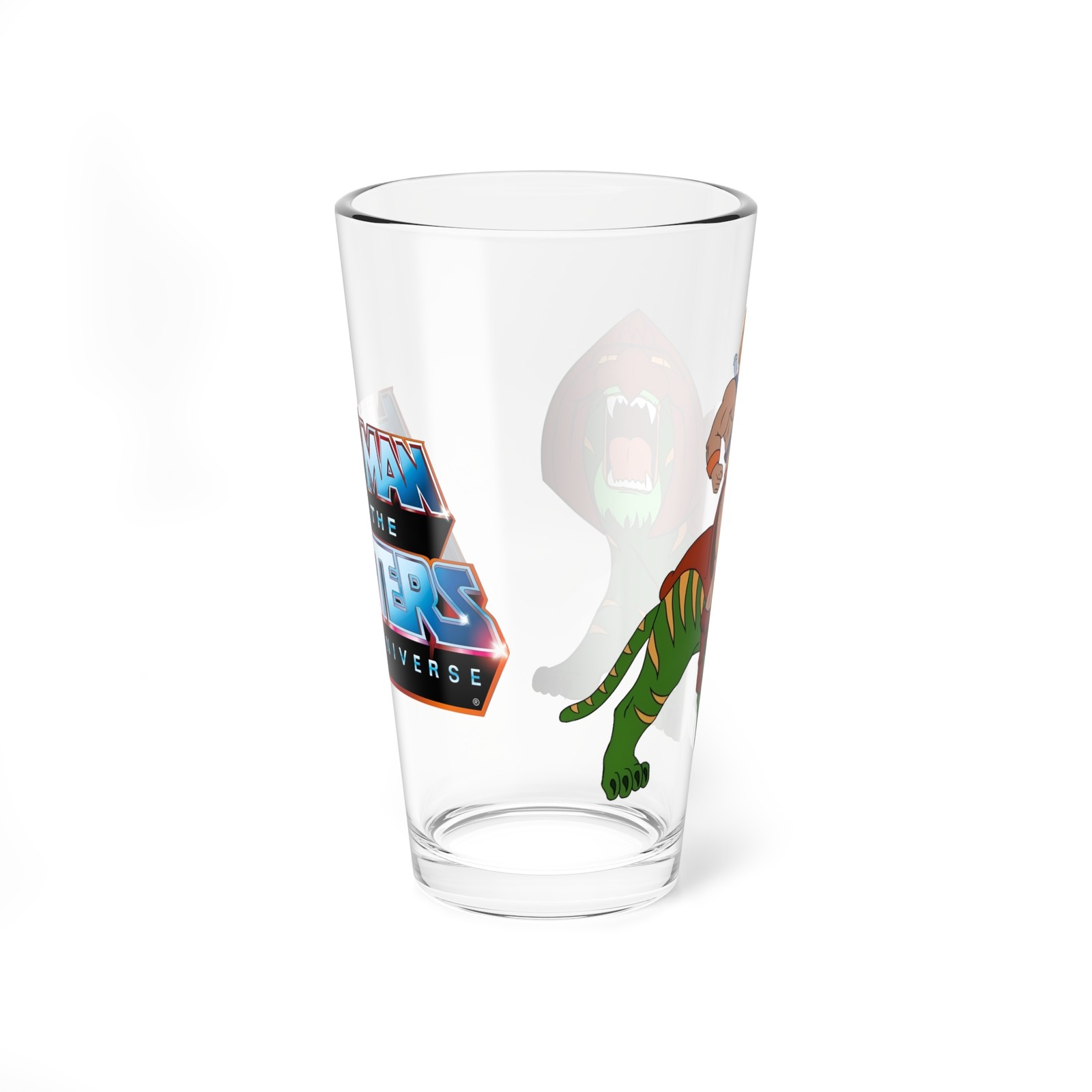 He-Man & Battle Cat Pint Glass, 16oz - 1980s Filmation Masters of the Universe