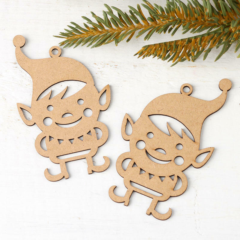 Laser Cut Elf Ornaments | 12 Pieces