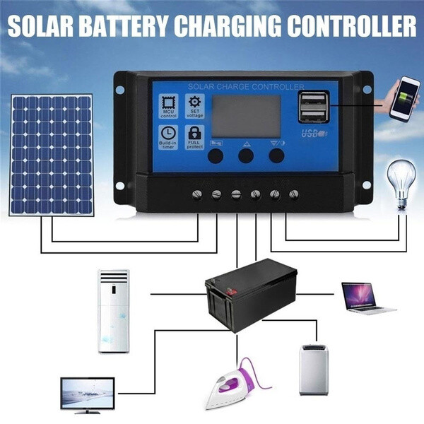 100A 12V 24V MPPT Solar Charge Controller Home Solar Panel Battery Regulator