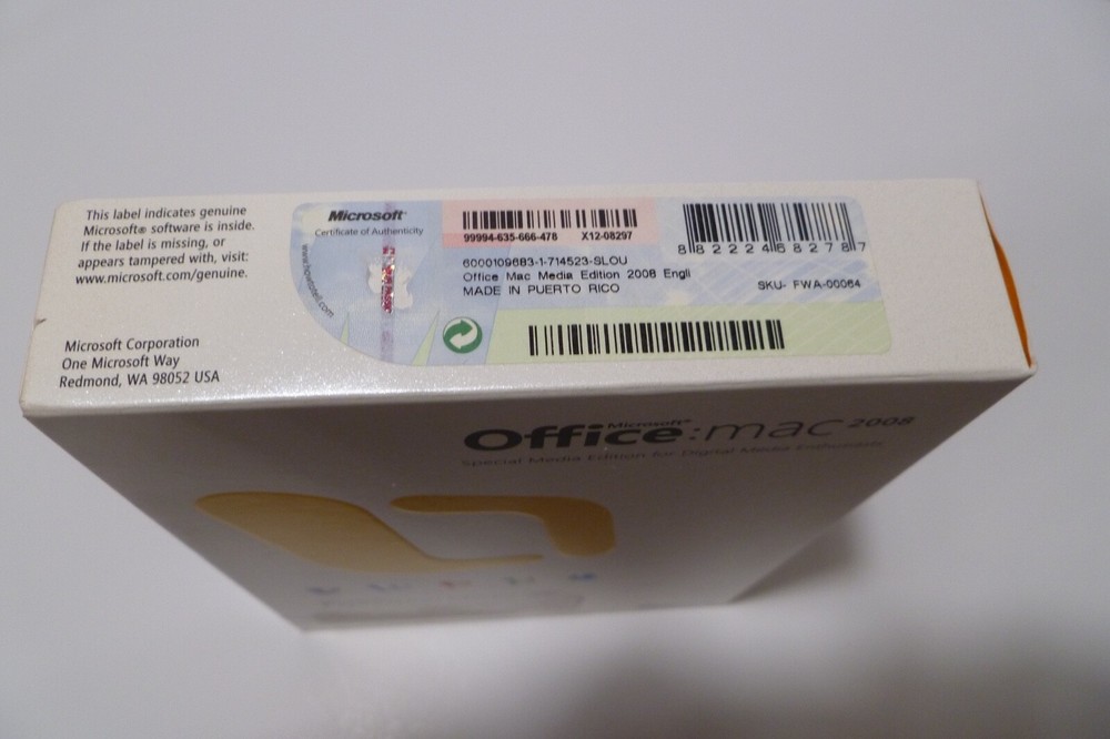 Microsoft Office Mac 2008 with Expression Media & Product Key (Software)