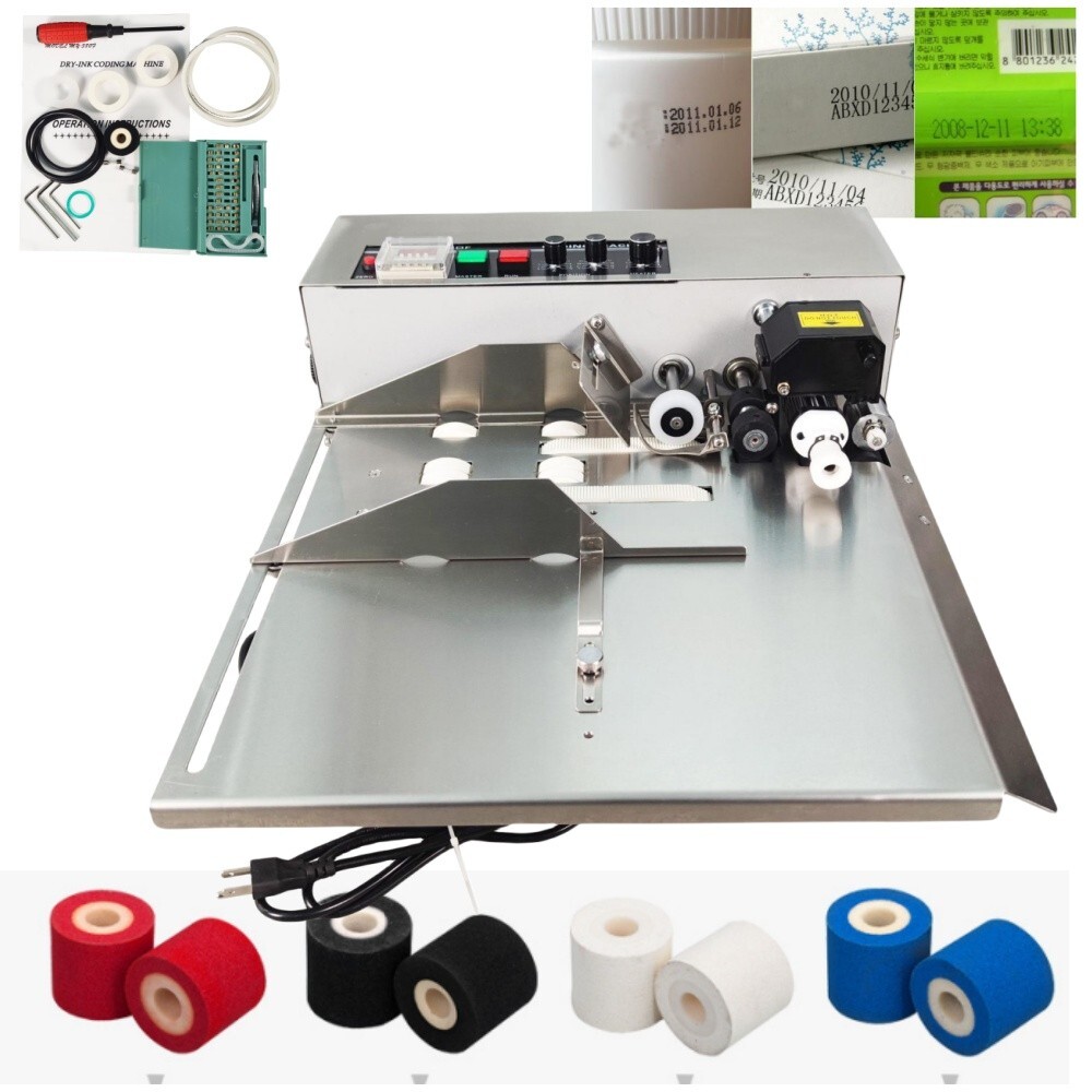 110V Continuous Date Coding Machine Ink Wheel Coding Machine for Package Printi