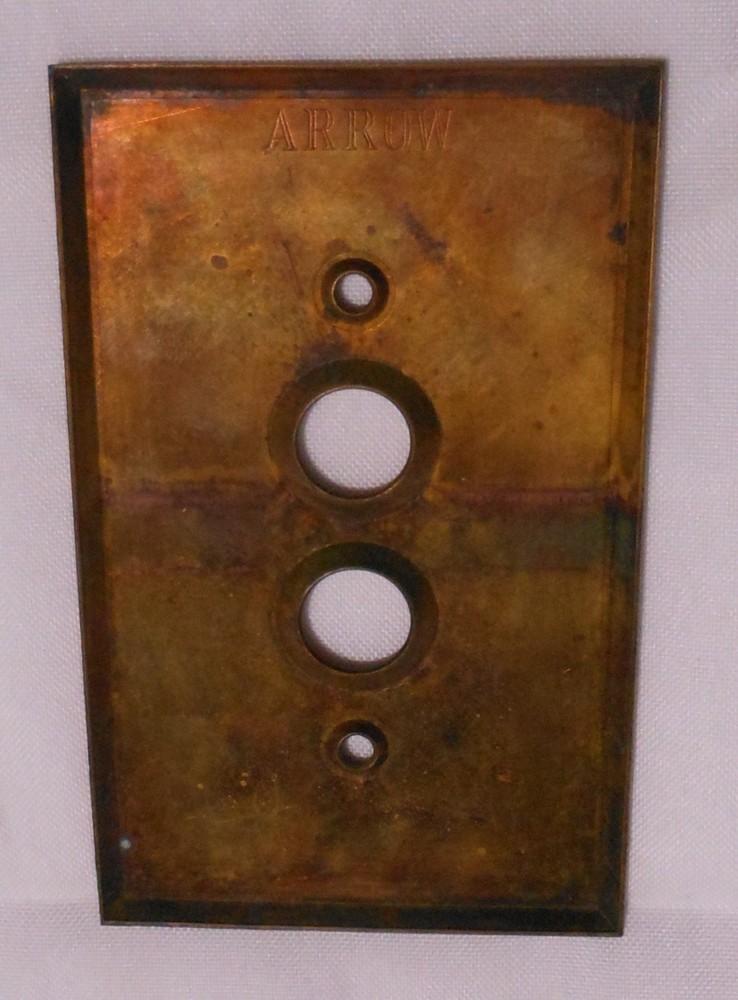 Arrow Push Button Single Light Switch Cover Plate Solid Brass 4.5" H x 2.75" W