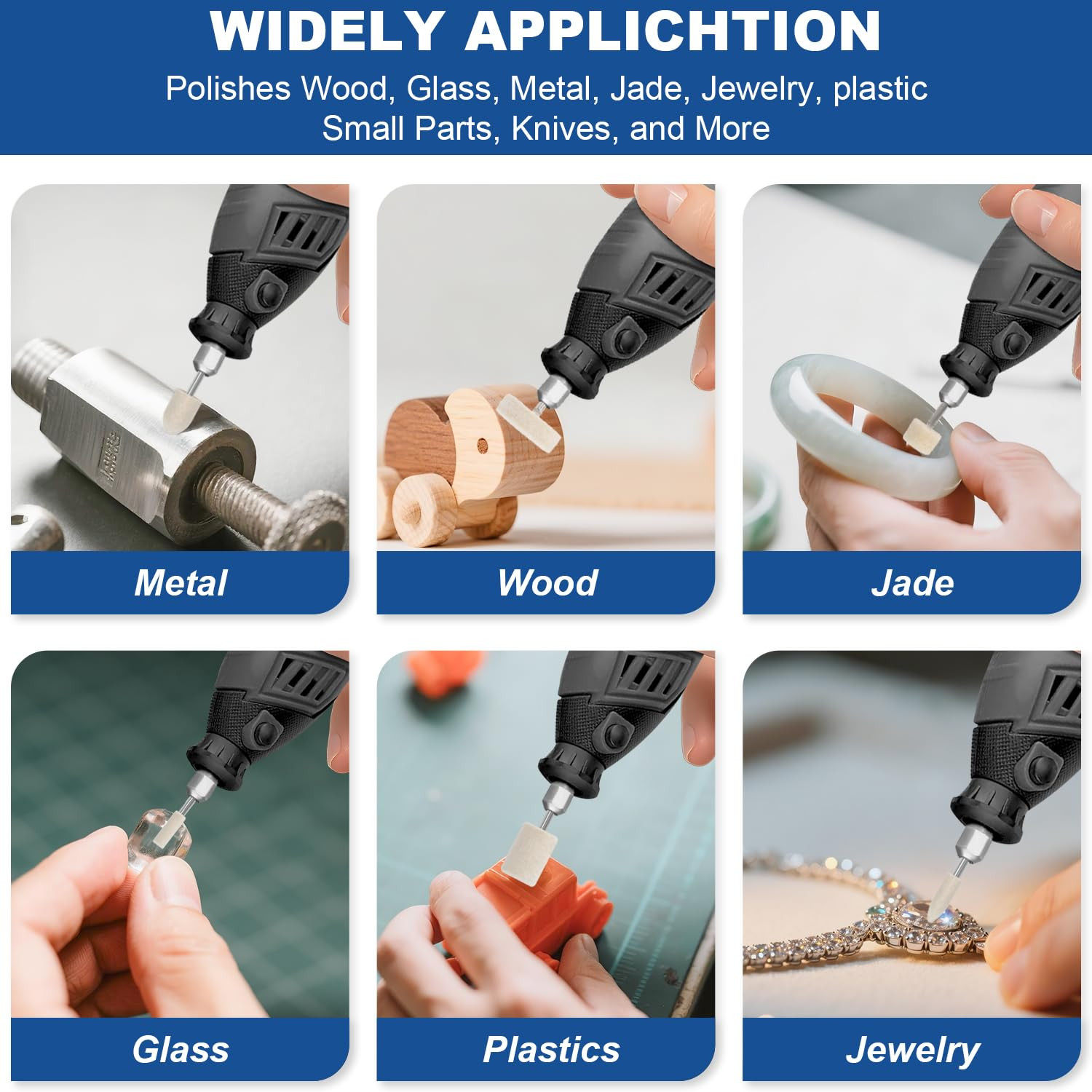 115PCS Polishing Buffing Wheels for Dremel Tool Accessories, 1/8" Shank Polishin