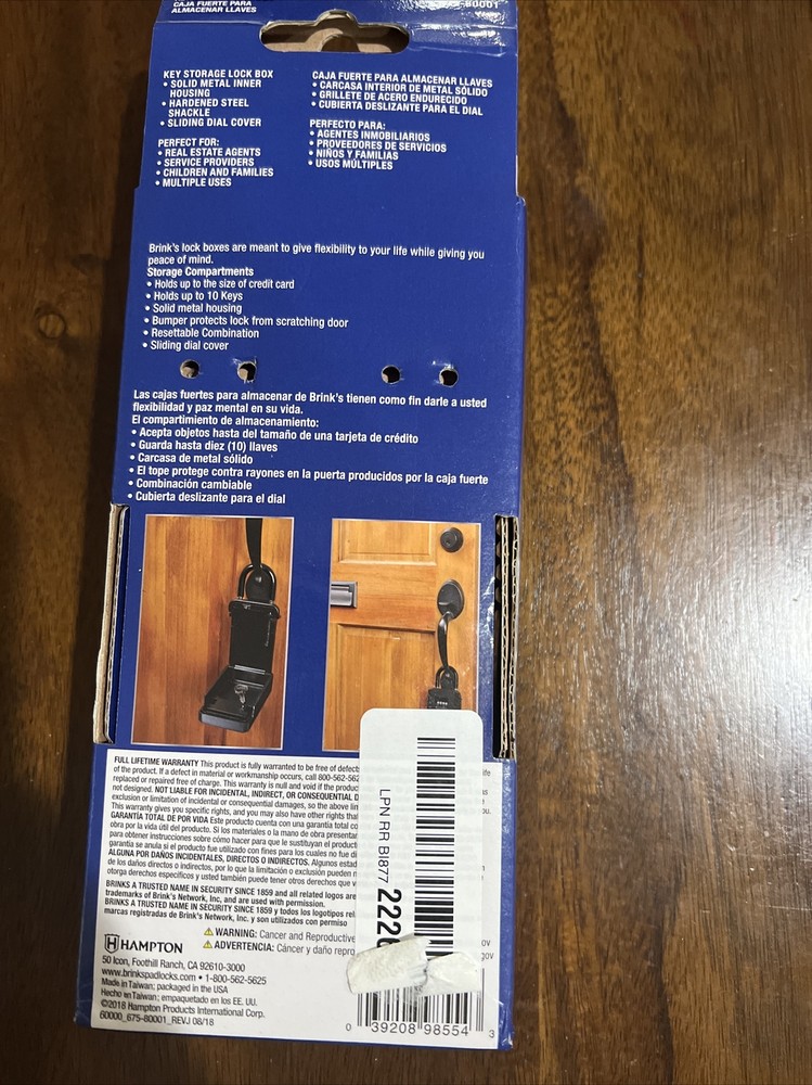 Brinks 675-80001 Resettable Combination Lock Box 4-Dial Key Storage Card Holder