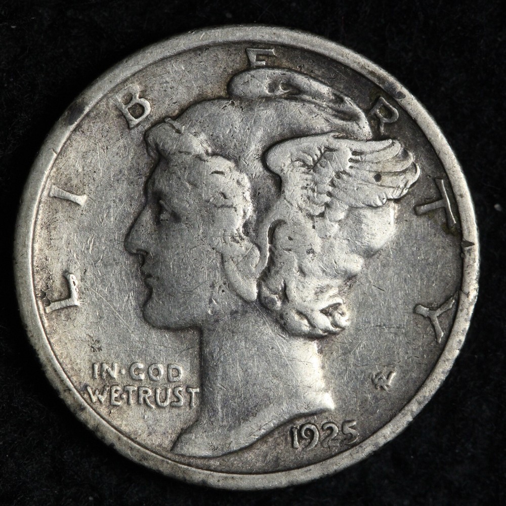 1925-S Mercury Silver Dime XF E294 XQHB