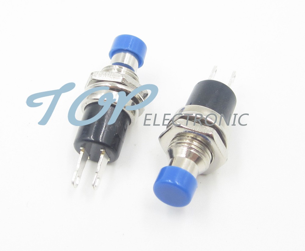20PCS Blue Lockless ON/OFF Push button Switch Press the reset switch PBS-110