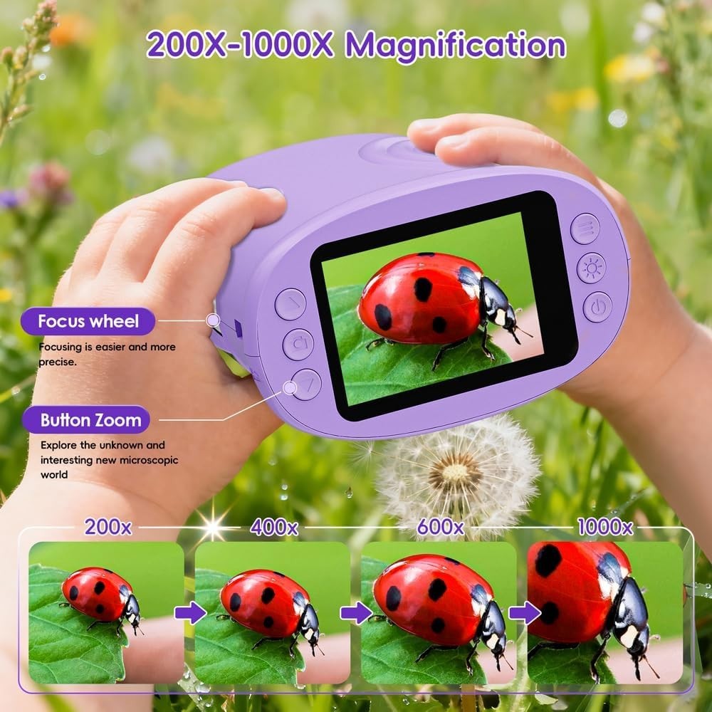 Compact 1000X Mini Pocket Microscope for Kids - Interactive Science Exploration