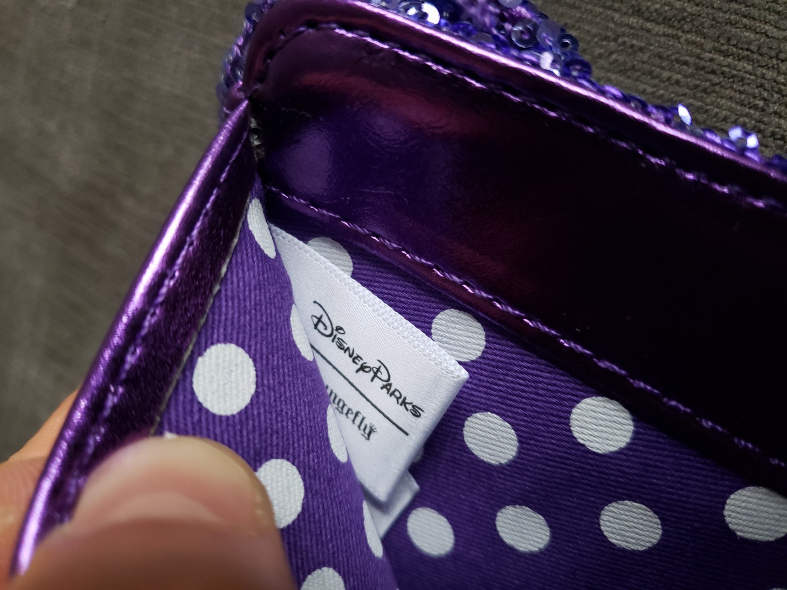 Disney Parks Exclusive Loungefly Minnie Potion Purple Sequined Wallet NWOT