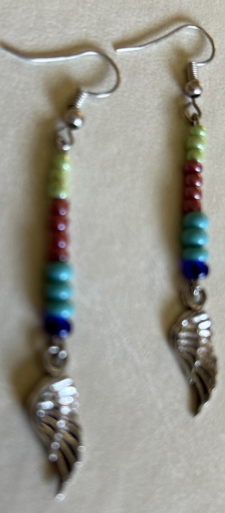Angel Wing Pendant and Coordinated Dangle Earrings Reduced