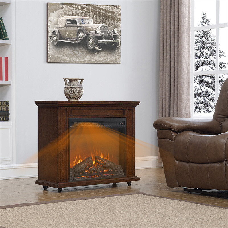 23" Electric Fireplace Insert Heater with Realistic Flame Overheating Protection