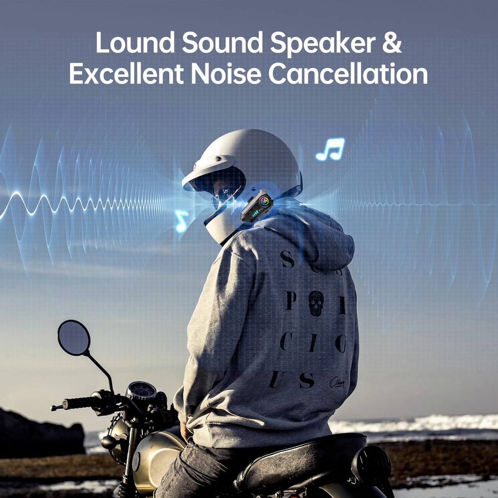 SUOOKC Motorcycle Bluetooth Headset Speaker Skiing Earphone small, Black