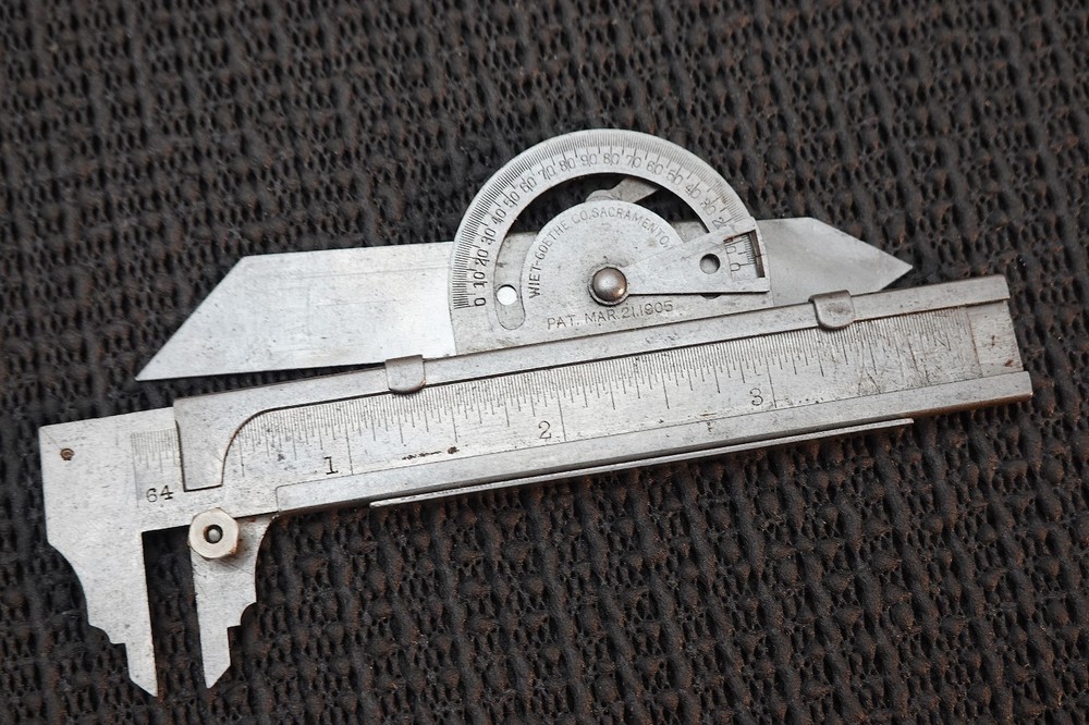 RARE ! WEIT-GOETHE PAT'D .1905 Combination Tool Protractor, Bevel, Caliper