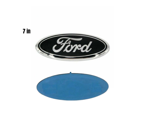 FORD BLACK & SILVER EMBLEM 7 INCH OVAL LOGO Front Grille/Tailgate Badge 1999-16