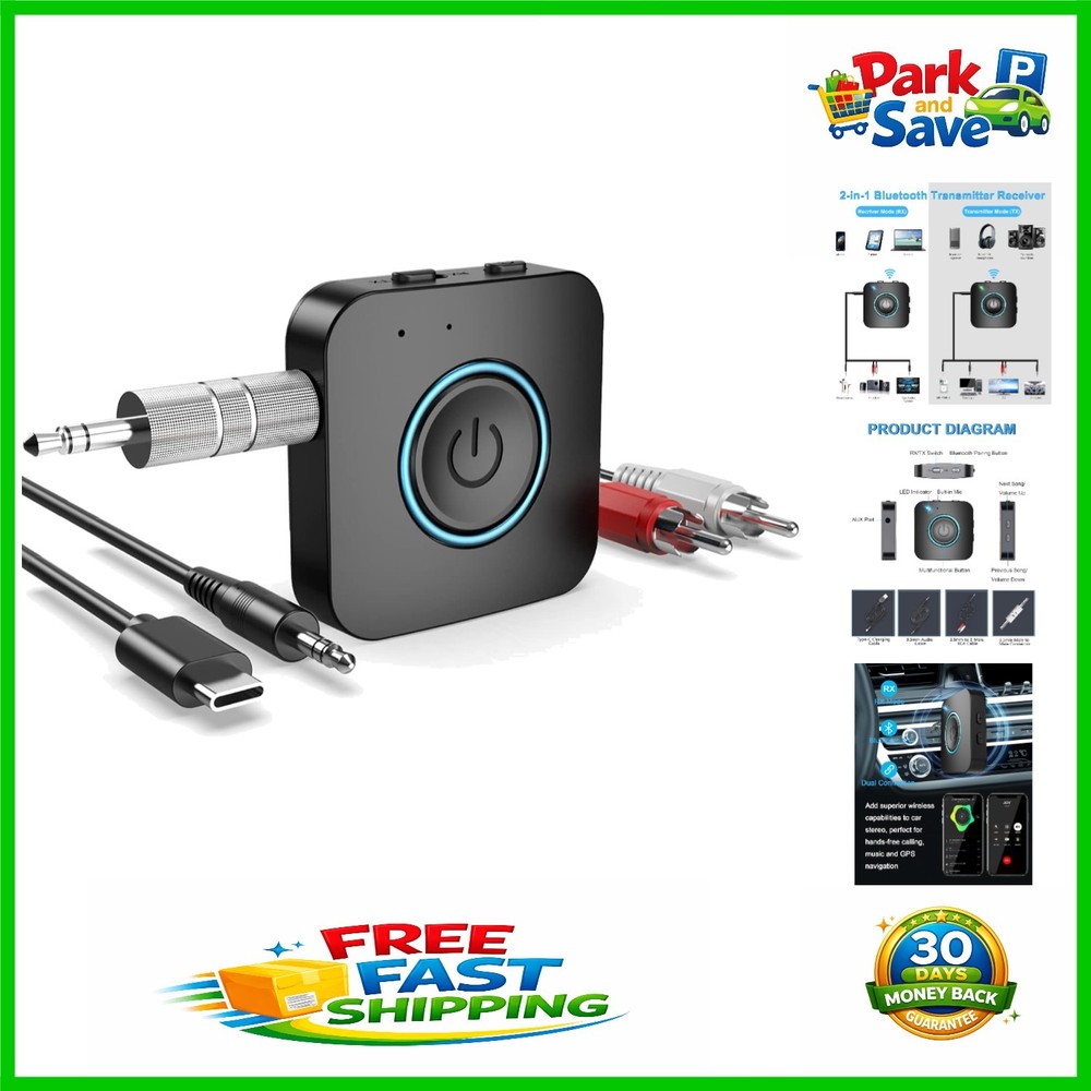 High-Fidelity Bluetooth Transmitter/Receiver - Dual Device Connectivity