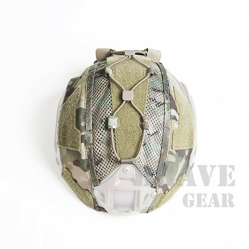 Tactical Mesh Helmet Cover/NVG Battery Pouch+Bungee for Maritime FAST SF Helmet