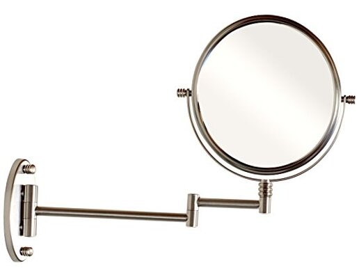 Wall Mount Extendable Mirror, 8 Inch Double Sided with 7X Magnification,