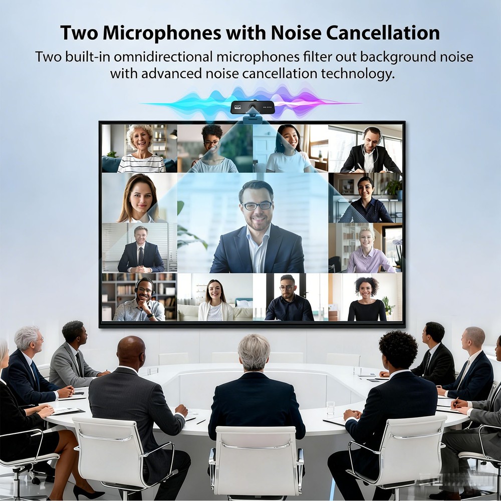 4K Webcam with Microphone for PC USB Web Camera Auto Focus,Noise Cancell,Plug &