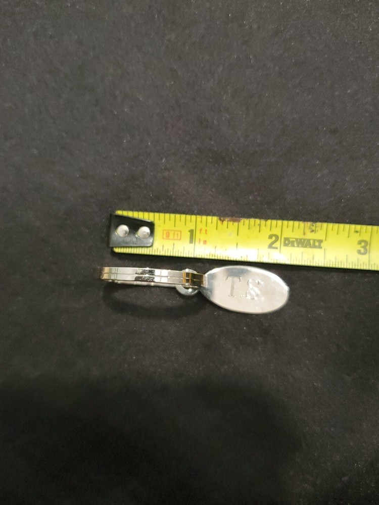 Avedon Designer Sterling Silver Key Ring With Engraved Plate T.S.