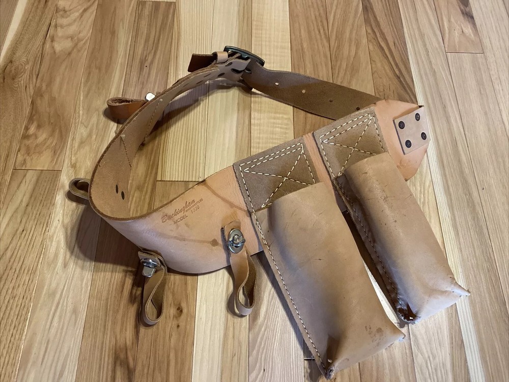 Buckingham Heritage Lineman Pole Climbing Leather Belt Model 1336 4 Loop NICE