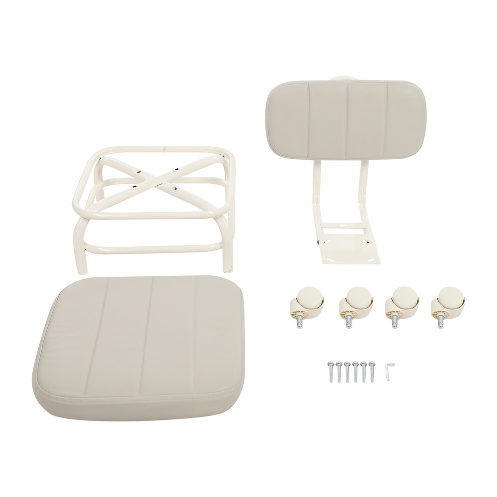 Low Rolling Stool, Roller Seat with Universal Swivel Caster Wheels & Backrest