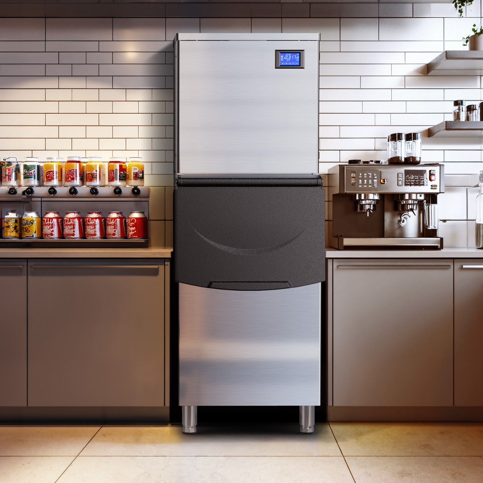 Heavy Duty 650Lbs/24H Commercial Ice Maker Machine 450Lbs Industrial Ice Machine