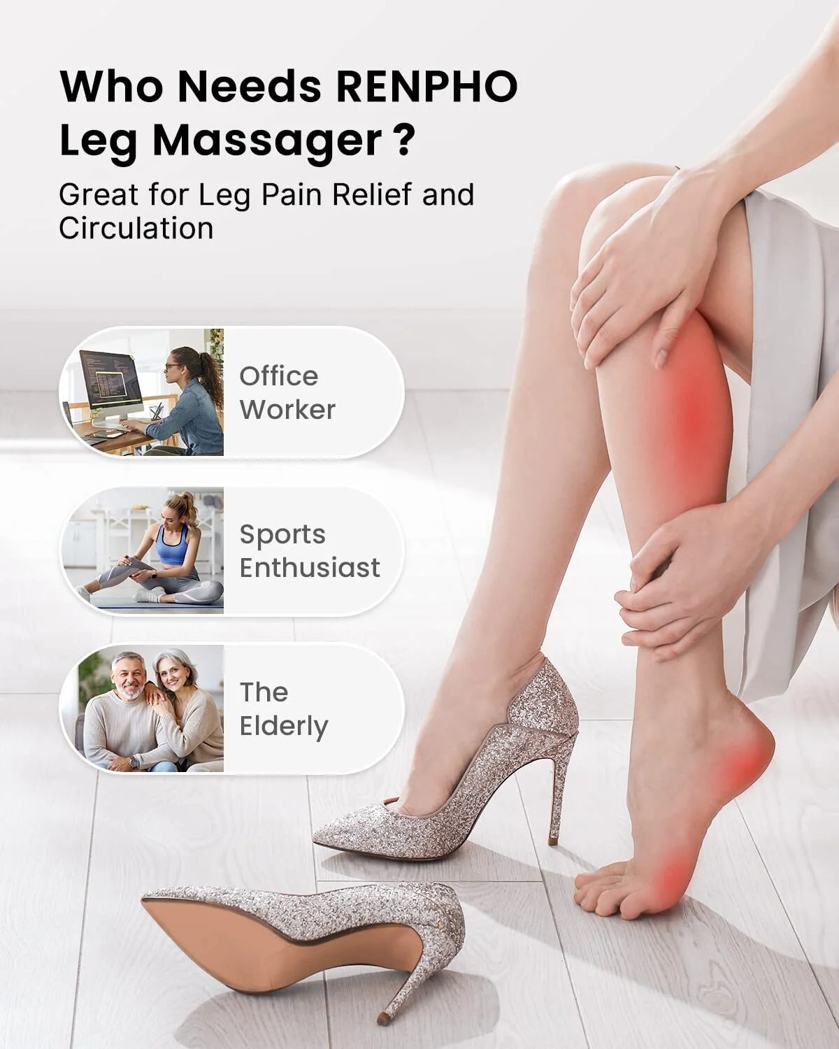 RENPHO Leg Massager FSA HSA Eligible, Compression Boots for Pain Relief Recovery